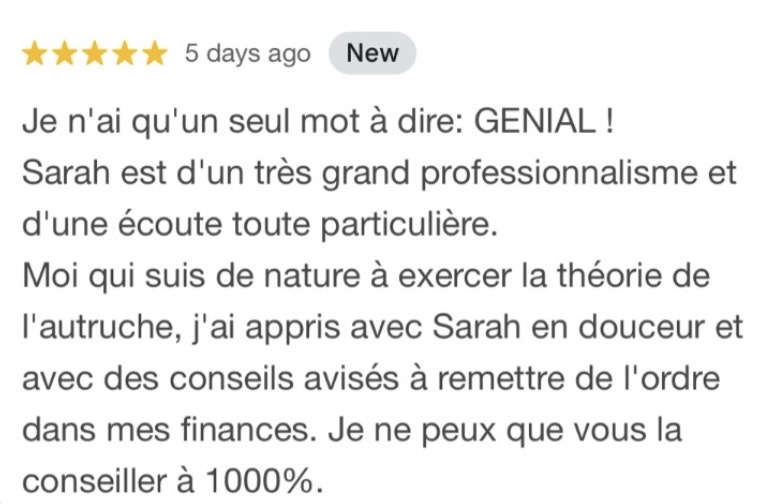 Témoignage : avis 5 étoiles, « je recommande à 1000 % »